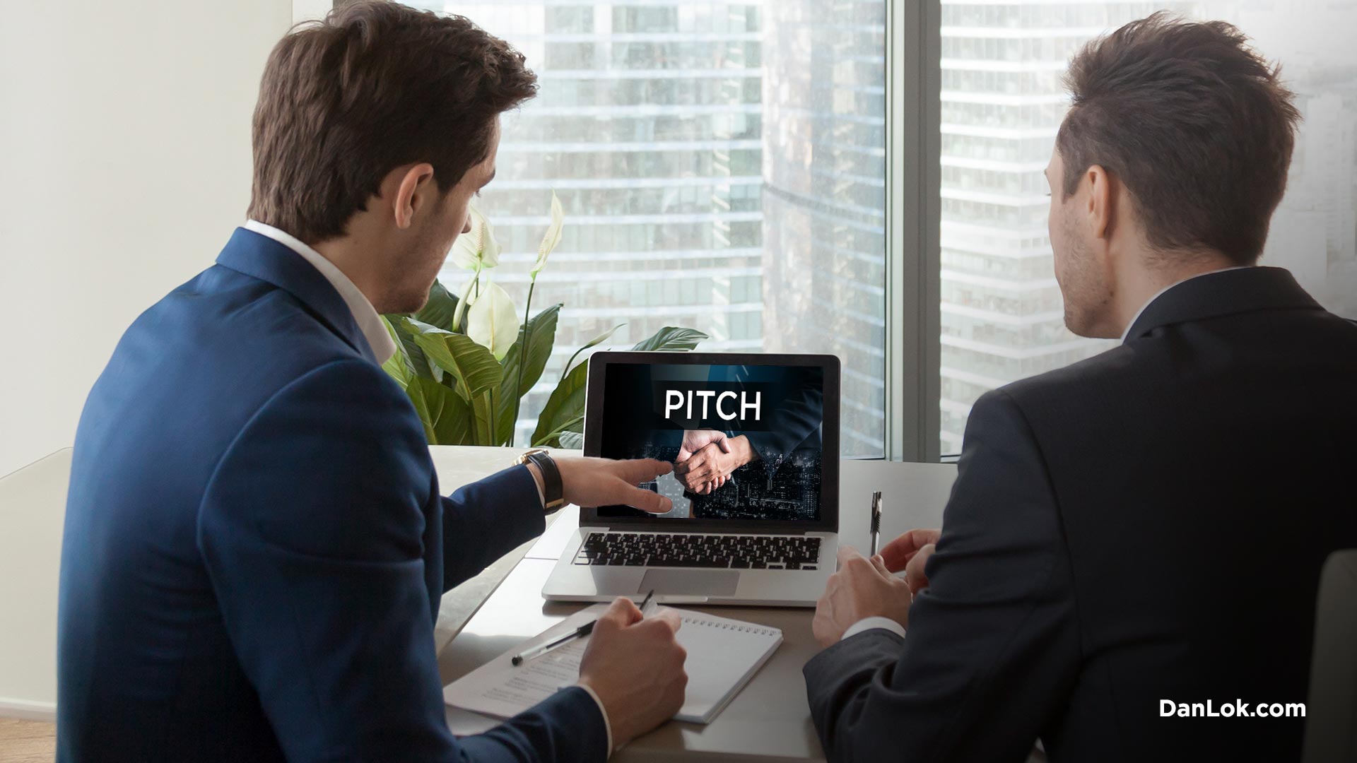 Man preparing business pitch