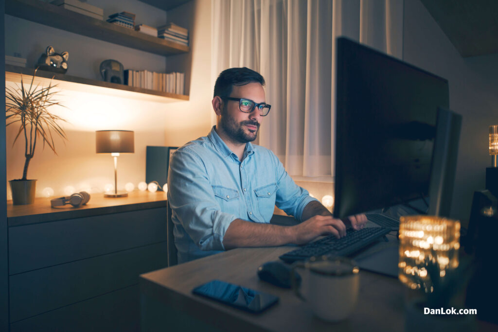 Man working in home office