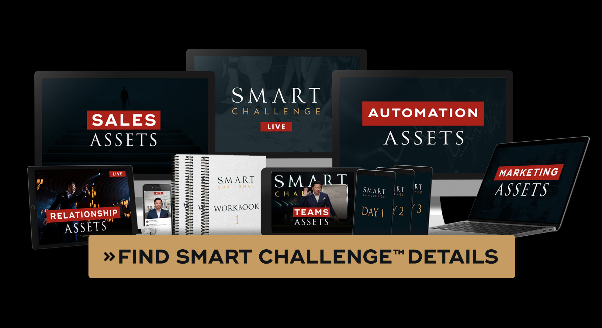 a collection of 5 assets of SMART Challenge event with a button to guide reader to click to check more details