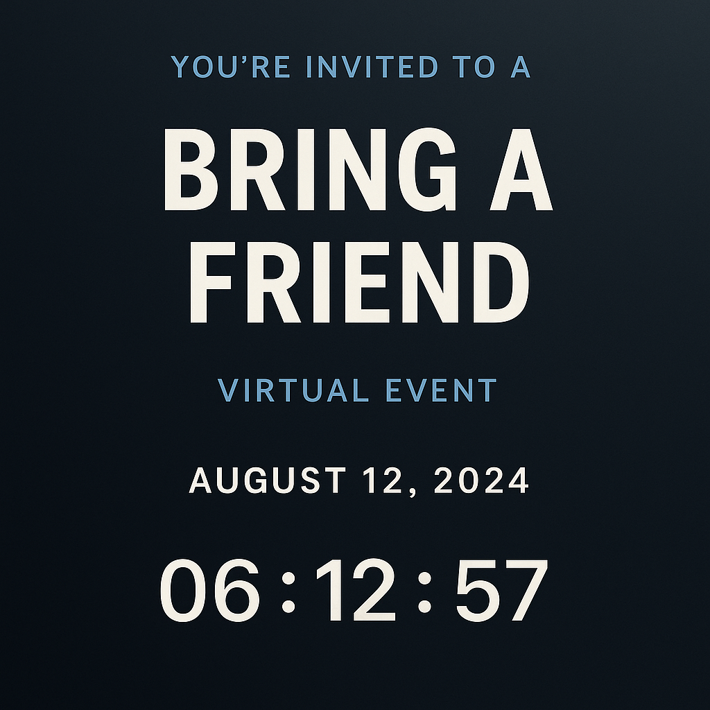 Promotional graphic for a virtual event.